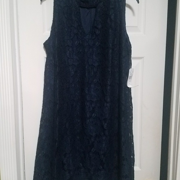 Navy Blue sleeveless Dress - Picture 2 of 2